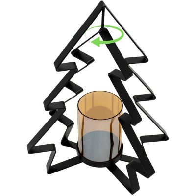 2. Metallkerzenständer 31,5 cm Weihnachtsbaum Glimmer