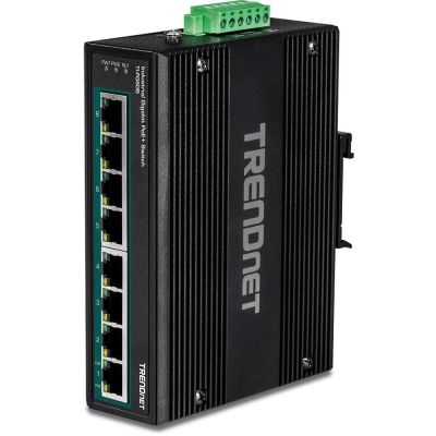 TRENDnet Industrie-Switch 8-Port Gigabit PoE+ 24-56V DIN-Schiene