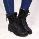 3. Jezzi W JEZ254A Arbeitsstiefel mit Schnürung und Reißverschluss, schwarz