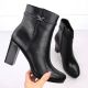 15. Damen-Stiefeletten mit Blockabsatz, gefüttert, schwarz, M.Daszyński AF125-22