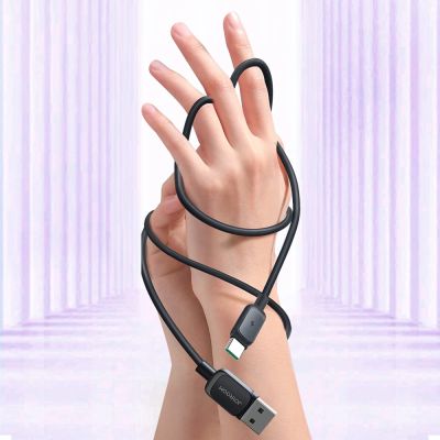 11. Joyroom Multi-Color Series A14 USB-A/USB-C 3A-Kabel 1,2 m – Schwarz