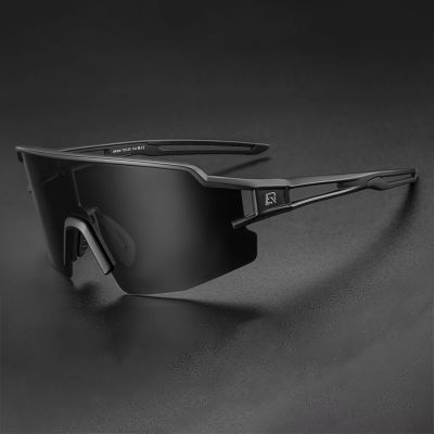 2. Rockbros Polarisierte Fahrradbrille mit UV-Schutz und Korrektureinsatz 14120008006 Graue Gläser - Schwarz