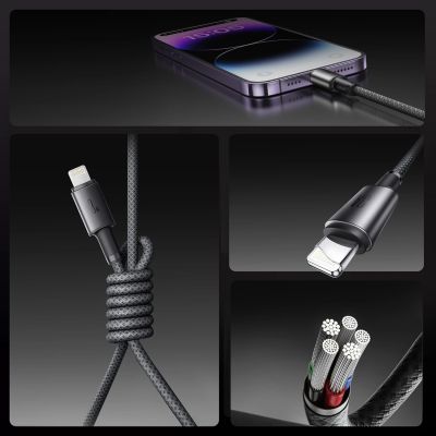 11. Joyroom S-A50 Unlimited Series 3A USB-A – Lightning Kabel mit magnetischem Organizer 1,2 m – Grau