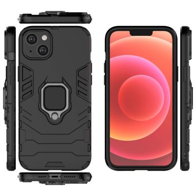 6. Ring Armor Hülle für iPhone 14 Plus gepanzerte Hülle magnetischer Haltering schwarz