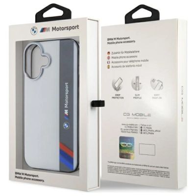 8. BMW Motorsport IML Vertikalstreifen iPhone 16 Hülle - Grau