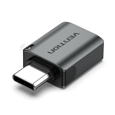 2. Vention USB-C auf USB-A OTG-Adapter aus grauer Aluminiumlegierung, USB 3.0