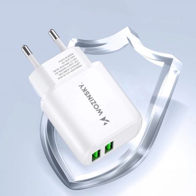 12. Wozinsky CUWCW 2.4A 2 x USB-A Wandladegerät - Weiß