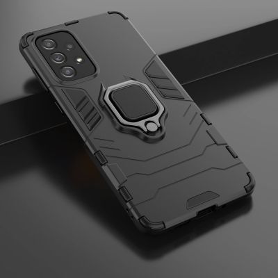 7. Ring Armor Tough Hybrid Case Cover + Magnethalter für Samsung Galaxy A73 schwarz