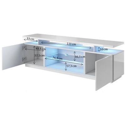 3. EVA TV-Schrank 180x40x52 schwarz/glänzend schwarz