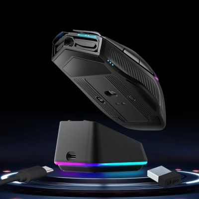 8. Machenike L8 Pro Kabellose Gaming-Maus mit Ladestation – Schwarz