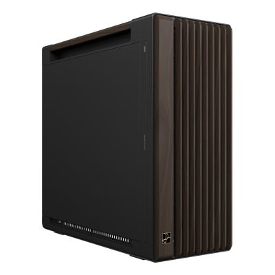 21. ASUS ProArt PA602 Wood Edition Modern Black – Midi-Tower mit Metallfront, Schwarz, Holz