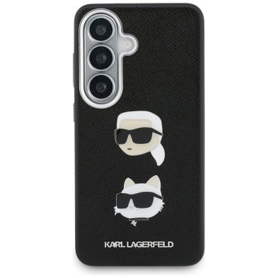 3. Karl Lagerfeld Saffiano Doppelkopf-Metallhülle für Samsung Galaxy S26 - Schwarz