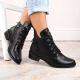 19. Jezzi W JEZ412A isolierte flache Stiefeletten, schwarz