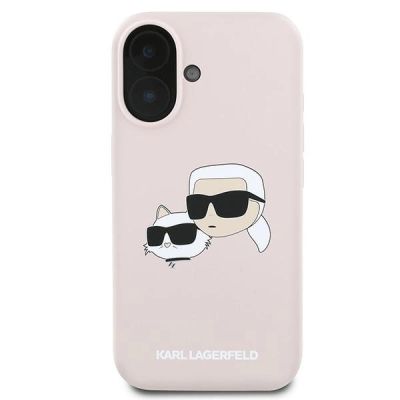 3. Karl Lagerfeld Silikon Nauble Heads Print MagSafe Case für iPhone 16 Plus - Pink