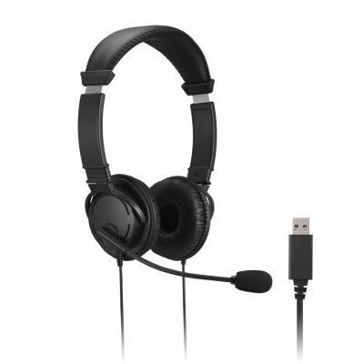 Kensington K33065WW Kopfhörer/Headset mit Kabel und Kopfbügel, USB Typ-A, Schwarz, für Büro/Callcenter