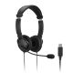Kensington K33065WW Kopfhörer/Headset mit Kabel und Kopfbügel, USB Typ-A, Schwarz, für Büro/Callcenter