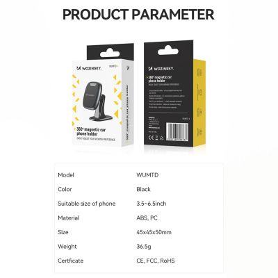 4. Wozinsky WUMTD Magnetische Handyhalterung fürs Armaturenbrett, Schwarz