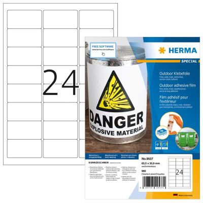 3. HERMA 9537 Selbstklebeetiketten Rechteckig Weiß 960 Stück.