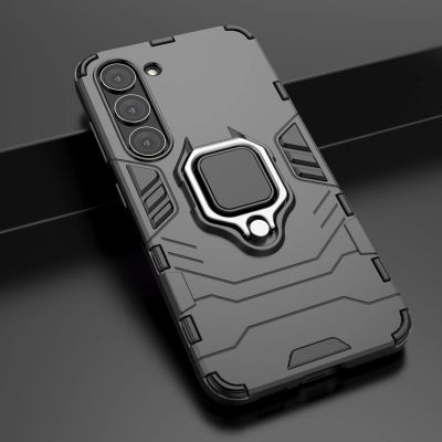 15. Ring Armor Hülle für Samsung Galaxy S23 gepanzerte Hülle magnetischer Haltering schwarz