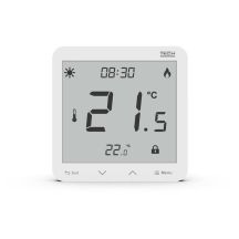 Kabelgebundener, zweistufiger, flächenbündig eingebauter Raumthermostat, weiß, ST-297z v3 Tech-Steuerung