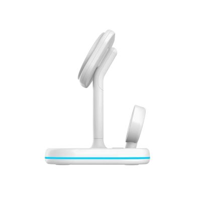 4. Tech-Protect QI15W-A27 3in1 induktives Ladegerät mit Ständer mit MagSafe für Smartphone / Apple Watch / AirPods – Weiß