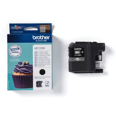 3. Brother LC-123BK Tintenpatrone, 1 Stück, Original Schwarz