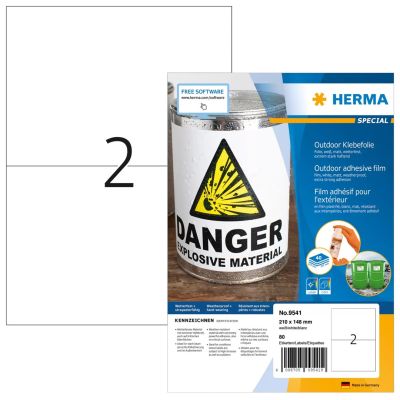 4. HERMA 9541 Selbstklebeetiketten Rechteckig Weiß 80 Stück.