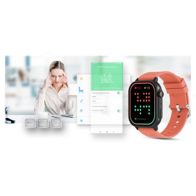19. Gravity GT15-3 Smartwatch, rotes Silikonarmband + schwarzes Armband