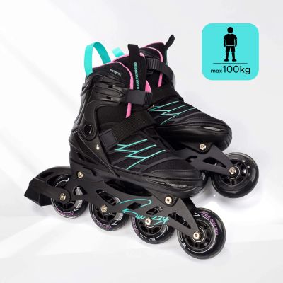 15. Meteor Rollschuhe L 38-43 Buzzy Schwarz/Pink/Mint