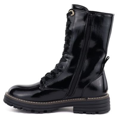 3. Damen-Ankle-Boots aus Lackleder, gefüttert, schwarz, Jezzi ASA259-10