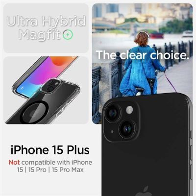 14. Spigen Ultra Hybrid Mag-Hülle mit MagSafe für iPhone 15 Plus – Schwarz