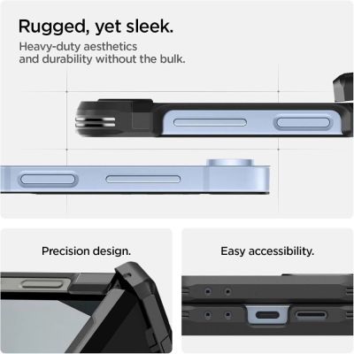 5. Spigen Tough Armor Pro Mag MagSafe Case für Samsung Galaxy Z Flip 6 / 7 FE - Schwarz