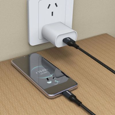 4. Dudao L3ST USB-A - USB-C 5A Kabel 1,2 m geflochten - Schwarz