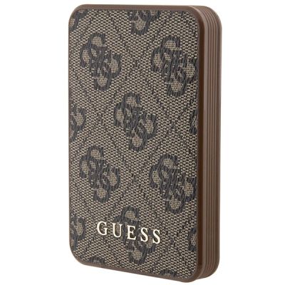 Guess Powerbank 15W GUPB5LP4GEGW 5000mAh braun/braun 4G Leder Metall Logo