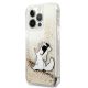 2. Karl Lagerfeld Flüssigglitzer-Choupette-Hülle für iPhone 13 / 13 Pro – Transparentes Gold
