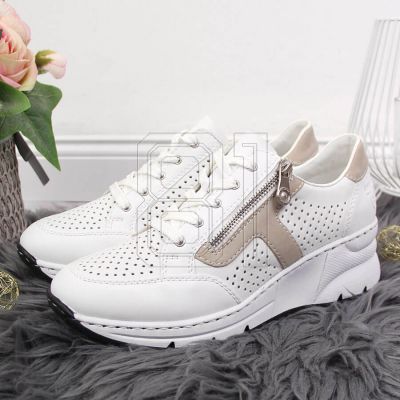 5. Rieker W N6304-80 weiße Lederkeilschuhe