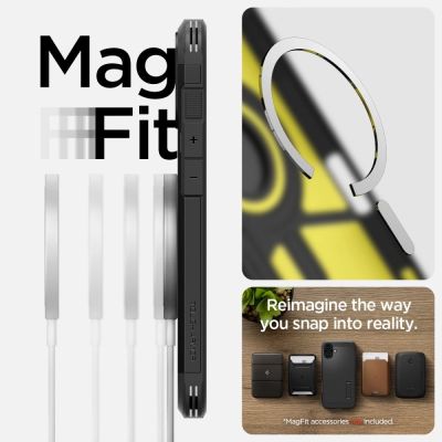 15. Spigen Tough Armor MagSafe Hülle mit Ständer für iPhone 16 – Schwarz