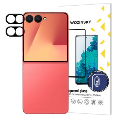 Schwarzes Wozinsky Vollkameraglas für Samsung Galaxy Z Flip 7, 2er-Set
