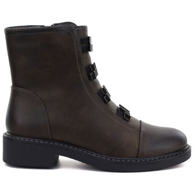 2. Damen-Winterstiefeletten mit Blockabsatz, dunkelbraun, M.Daszyński SA252-16 SA252-1