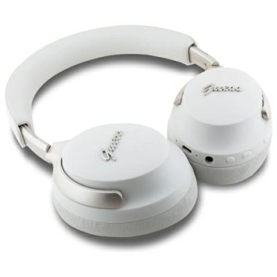 4. Guess Bluetooth ANC On-Ear-Kopfhörer GUBHC22PSFCSME beige/beiges Metal Script Logo