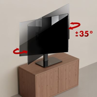 7. MACLEAN Universal-TV-Ständer, für TV-Schränke, max. 40 kg, max. VESA 400x400, Höhen- und Winkelverstellung MC-1240