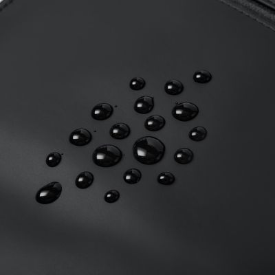 19. Rivacase Eden City Rucksack, Schwarz, Polyester, gewachstes Leder (Pull-Up)