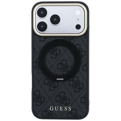 3. Guess Ring Stand 360 4G Classic Logo MagSafe Hülle für iPhone 17 Pro Max / 18 Pro Max - Schwarz