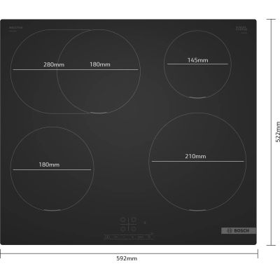 4. BOSCH PIF61ABB5E Induktionskochfeld 60 cm | PowerBoost | Timer | TouchSelect | Mattschwarz