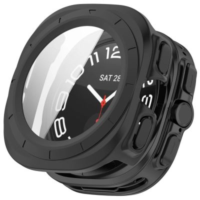 6. Tech-Protect Schutzhülle (2er-Pack) für Samsung Galaxy Watch Ultra 47 mm – Transparent Matt Schwarz