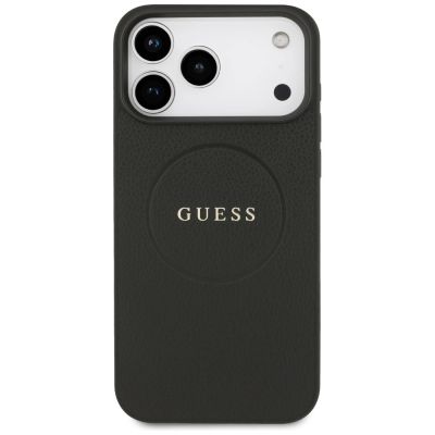 3. Guess Grained Ring MagSafe Hülle für iPhone 17 Pro Max - Schwarz