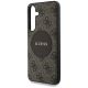 6. Guess 4G Round Patch Classic Logo MagSafe Hülle für Samsung Galaxy S25 Plus Braun