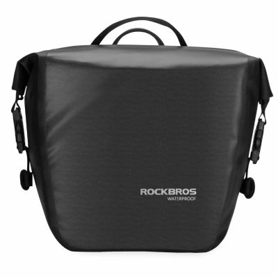 Rockbros AS-003-1BK wasserdichte Fahrradtasche mit Schultergurt, Vorder-/Hinterradbefestigung, 10-14 l – schwarz