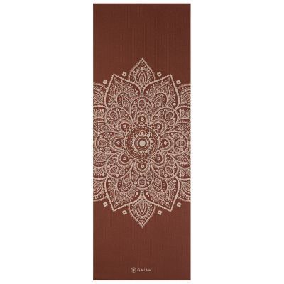 2. Gaiam Intense Rust Sundial Flower Yoga Mat 5mm 65733