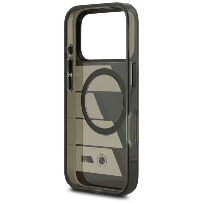 7. BMW M IML Metallknöpfe, dreifarbige Linien, MagSafe-Hülle für iPhone 17 Pro Max – Grau